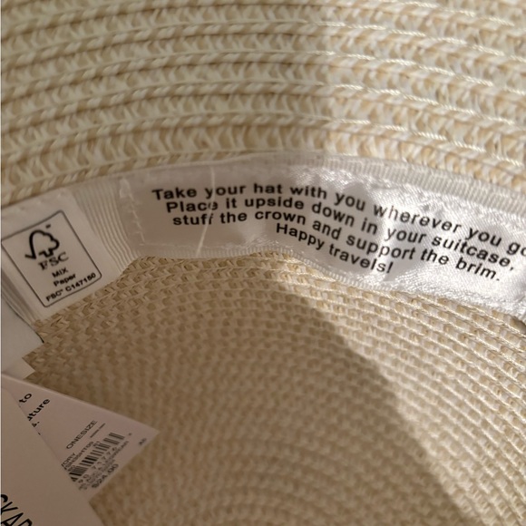 NEW * SONOMA Packable Cream Woven Sun Hat OS - Picture 3 of 5